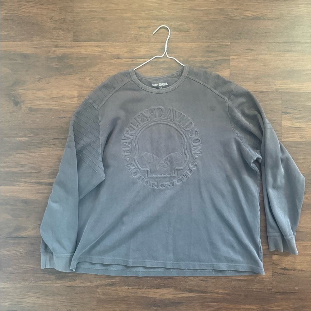 Harley Davidson Gray Willie G Skull Longsleeve 3XL